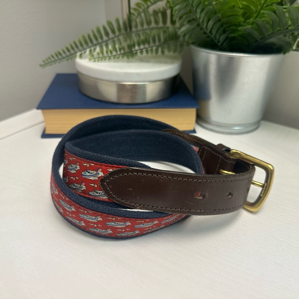 Vineyard Vines Speed Boat Canvas Club Belt Size 32 - Picture 2 of 5